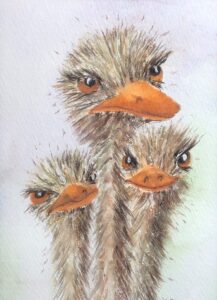 Three Pals (watercolour)